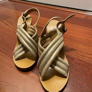 J. Crew matte gold heeled slide sandals